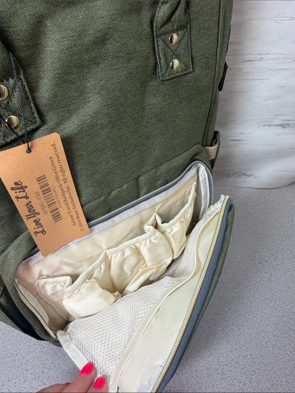 Casual Olive Green Canvas Backpack - infant travel backpack